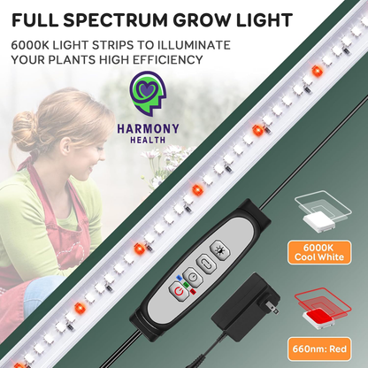 4 pcs LED 16 inch Grow light kit for small microgreen shelf setup